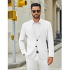 COOFANDY Men’s Casual Blazer Jacket Slim Fit Two Button Suit Jackets(White)
