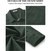 COOFANDY Mens Heavyweight Denim Shirt Long Sleeve Button Down Jean Jacket(Army Green)