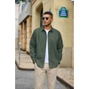 COOFANDY Mens Heavyweight Denim Shirt Long Sleeve Button Down Jean Jacket(Army Green)