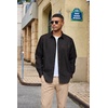 COOFANDY Mens Heavyweight Denim Shirt Long Sleeve Button Down Jean Jacket(Black)