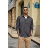 COOFANDY Mens Heavyweight Denim Shirt Long Sleeve Button Down Jean Jacket(Dark Grey)
