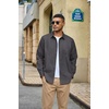 COOFANDY Mens Heavyweight Denim Shirt Long Sleeve Button Down Jean Jacket(Dark Grey)