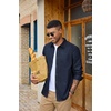 COOFANDY Mens Heavyweight Denim Shirt Long Sleeve Button Down Jean Jacket(Dark Indigo)