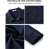 COOFANDY Mens Heavyweight Denim Shirt Long Sleeve Button Down Jean Jacket(Dark Indigo)