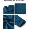 COOFANDY Mens Heavyweight Denim Shirt Long Sleeve Button Down Jean Jacket(Demin Blue)