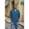 COOFANDY Mens Heavyweight Denim Shirt Long Sleeve Button Down Jean Jacket(Demin Blue)