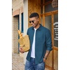 COOFANDY Mens Heavyweight Denim Shirt Long Sleeve Button Down Jean Jacket(Demin Blue)