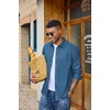 COOFANDY Mens Heavyweight Denim Shirt Long Sleeve Button Down Jean Jacket(Slate Blue)