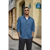 COOFANDY Mens Heavyweight Denim Shirt Long Sleeve Button Down Jean Jacket(Slate Blue)