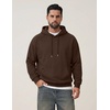 COOFANDY Men’s Fleece Hoodie Long Sleeve Hooded Sweatshirt Casual Basic Essential Drawstring Pullover Hoodie With Pocket(Brown)
