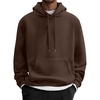 COOFANDY Men’s Fleece Hoodie Long Sleeve Hooded Sweatshirt Casual Basic Essential Drawstring Pullover Hoodie With Pocket(Brown)