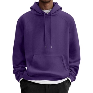 COOFANDY Men’s Fleece Hoodie Long Sleeve Hooded Sweatshirt Casual Basic Essential Drawstring Pullover Hoodie With Pocket(Purple)