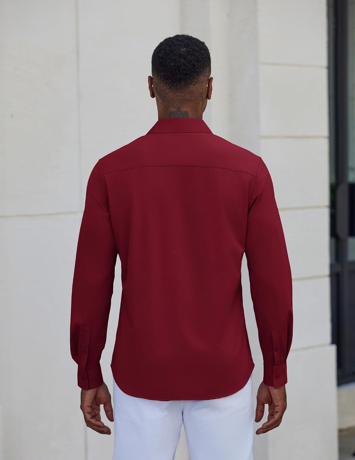 image:imageCOOFANDY Mens Dress Shirt Long Sleeve Wrinkle Free Casual Button Down ShirtWine Red