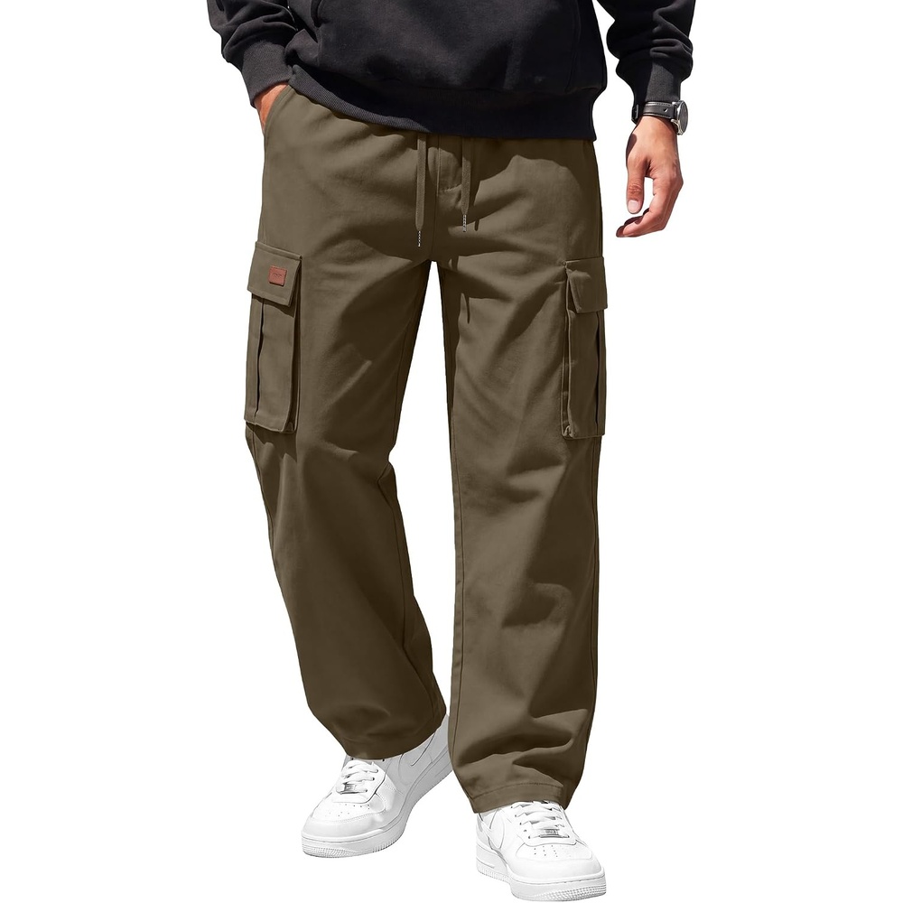image:imageCOOFANDY Men Casual Cargo Pants Hiking Joggers Sweatpant with Multi PocketsOlive Green