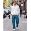 COOFANDY Men Casual Cargo Pants Hiking Joggers Sweatpant with Multi Pockets(Grey Blue)