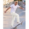 COOFANDY Men Casual Cargo Pants Hiking Joggers Sweatpant with Multi Pockets(White)