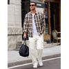 COOFANDY Men Casual Cargo Pants Hiking Joggers Sweatpant with Multi Pockets(White)