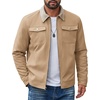 COOFANDY Men’s Casual Work Jacket Quilted Lined Jackets Fall Winter Coat(Khaki)