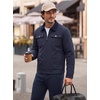 COOFANDY Men’s Casual Work Jacket Quilted Lined Jackets Fall Winter Coat(Navy Blue)