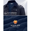 COOFANDY Men’s Casual Work Jacket Quilted Lined Jackets Fall Winter Coat(Navy Blue)