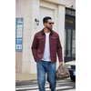 COOFANDY Men’s Casual Work Jacket Quilted Lined Jackets Fall Winter Coat(Wine Red)