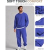 COOFANDY Men’s Crewneck Sweatshirts Fleece Pullover Thermal Casual Shirt(Dark Blue)