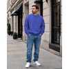 COOFANDY Men’s Crewneck Sweatshirts Fleece Pullover Thermal Casual Shirt(Dark Blue)