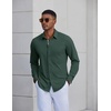 COOFANDY Mens Dress Shirt Long Sleeve Wrinkle Free Casual Button Down Shirt(Army Green)