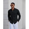 COOFANDY Mens Dress Shirt Long Sleeve Wrinkle Free Casual Button Down Shirt(Black)