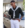 COOFANDY Mens Dress Shirt Long Sleeve Wrinkle Free Casual Button Down Shirt(Black)