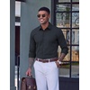 COOFANDY Mens Dress Shirt Long Sleeve Wrinkle Free Casual Button Down Shirt(Black Polka Dots)