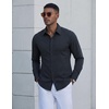 COOFANDY Mens Dress Shirt Long Sleeve Wrinkle Free Casual Button Down Shirt(Black Polka Dots)