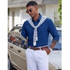 COOFANDY Mens Dress Shirt Long Sleeve Wrinkle Free Casual Button Down Shirt(Dark Blue)