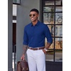 COOFANDY Mens Dress Shirt Long Sleeve Wrinkle Free Casual Button Down Shirt(Dark Blue)