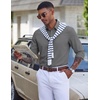 COOFANDY Mens Dress Shirt Long Sleeve Wrinkle Free Casual Button Down Shirt(Dark Grey)