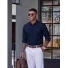 COOFANDY Mens Dress Shirt Long Sleeve Wrinkle Free Casual Button Down Shirt(Navy Blue)