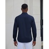 COOFANDY Mens Dress Shirt Long Sleeve Wrinkle Free Casual Button Down Shirt(Navy Blue)