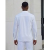 COOFANDY Mens Dress Shirt Long Sleeve Wrinkle Free Casual Button Down Shirt(White)