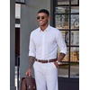 COOFANDY Mens Dress Shirt Long Sleeve Wrinkle Free Casual Button Down Shirt(White)