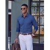COOFANDY Mens Dress Shirt Long Sleeve Wrinkle Free Casual Button Down Shirt(White &Blue Square)