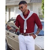 COOFANDY Mens Dress Shirt Long Sleeve Wrinkle Free Casual Button Down Shirt(Wine Red)