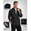 COOFANDY Men’s Full Zip Cardigan Sweaters Mock Neck Knitwear with Pattern(Black)
