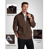 COOFANDY Men’s Full Zip Cardigan Sweaters Mock Neck Knitwear with Pattern(Chestnut Brown)