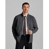 COOFANDY Men’s Full Zip Cardigan Sweaters Mock Neck Knitwear with Pattern(Dark Gray)