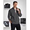 COOFANDY Men’s Full Zip Cardigan Sweaters Mock Neck Knitwear with Pattern(Dark Gray)