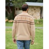 COOFANDY Men’s Full Zip Cardigan Sweaters Mock Neck Knitwear with Pattern(Khaki Fair Isle)