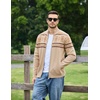 COOFANDY Men’s Full Zip Cardigan Sweaters Mock Neck Knitwear with Pattern(Khaki Fair Isle)