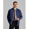 COOFANDY Men’s Full Zip Cardigan Sweaters Mock Neck Knitwear with Pattern(Navy Blue)