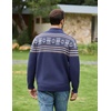 COOFANDY Men’s Full Zip Cardigan Sweaters Mock Neck Knitwear with Pattern(Navy Fair Isle)