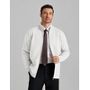 COOFANDY Men’s Full Zip Cardigan Sweaters Mock Neck Knitwear with Pattern(White)